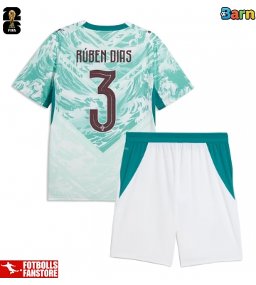 Portugal Ruben Dias #3 Bortatröja Barn VM 2026 Kortärmad (+ Korta byxor)